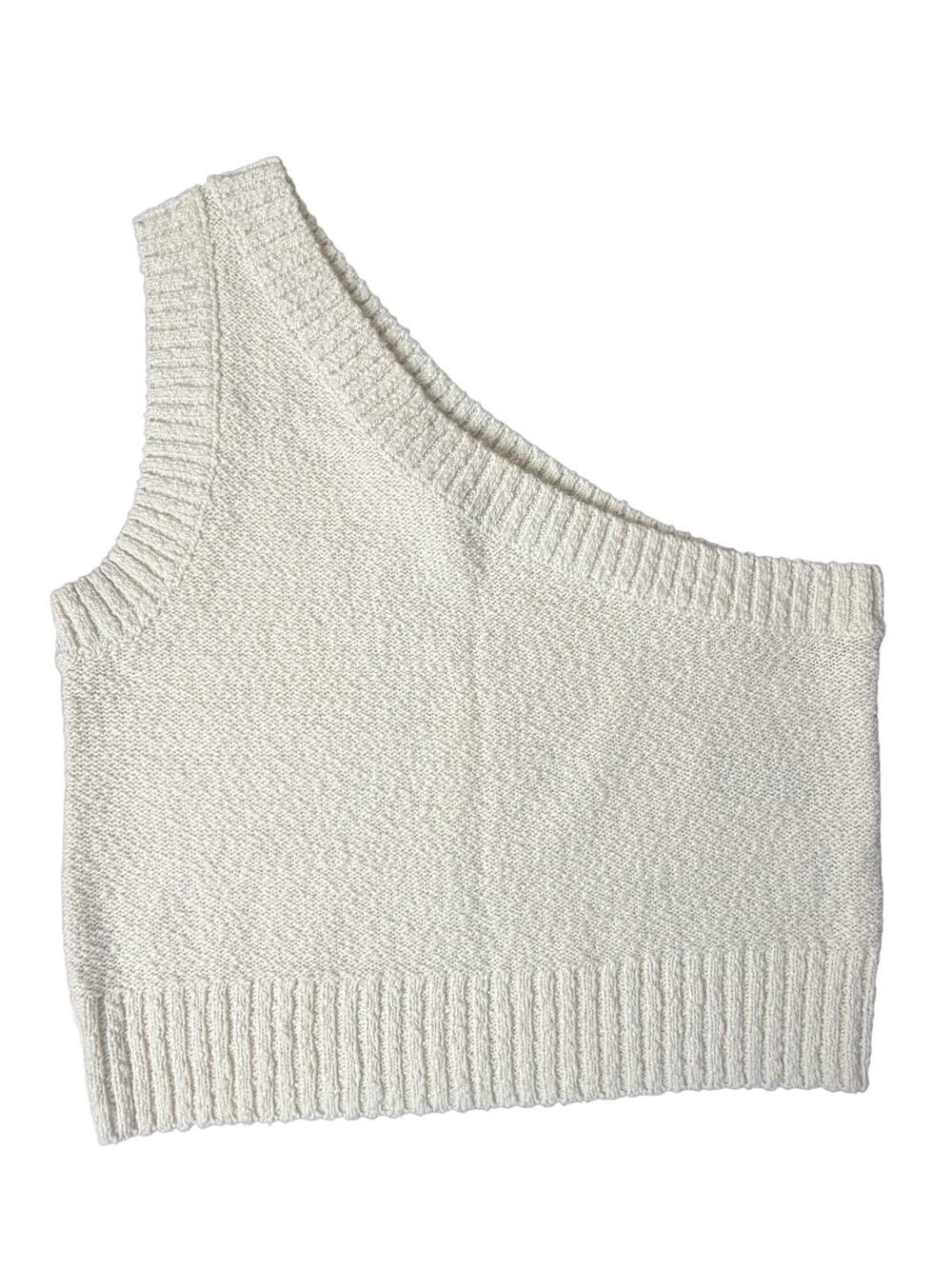 Madewell One Shoulder Textural Knit Sweater Tank Women's M NWT 90s Preppy